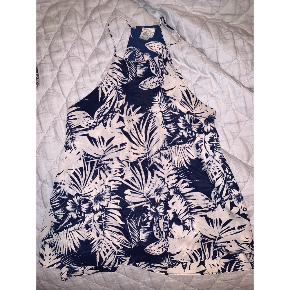 Blue & White Dressy Tank Top